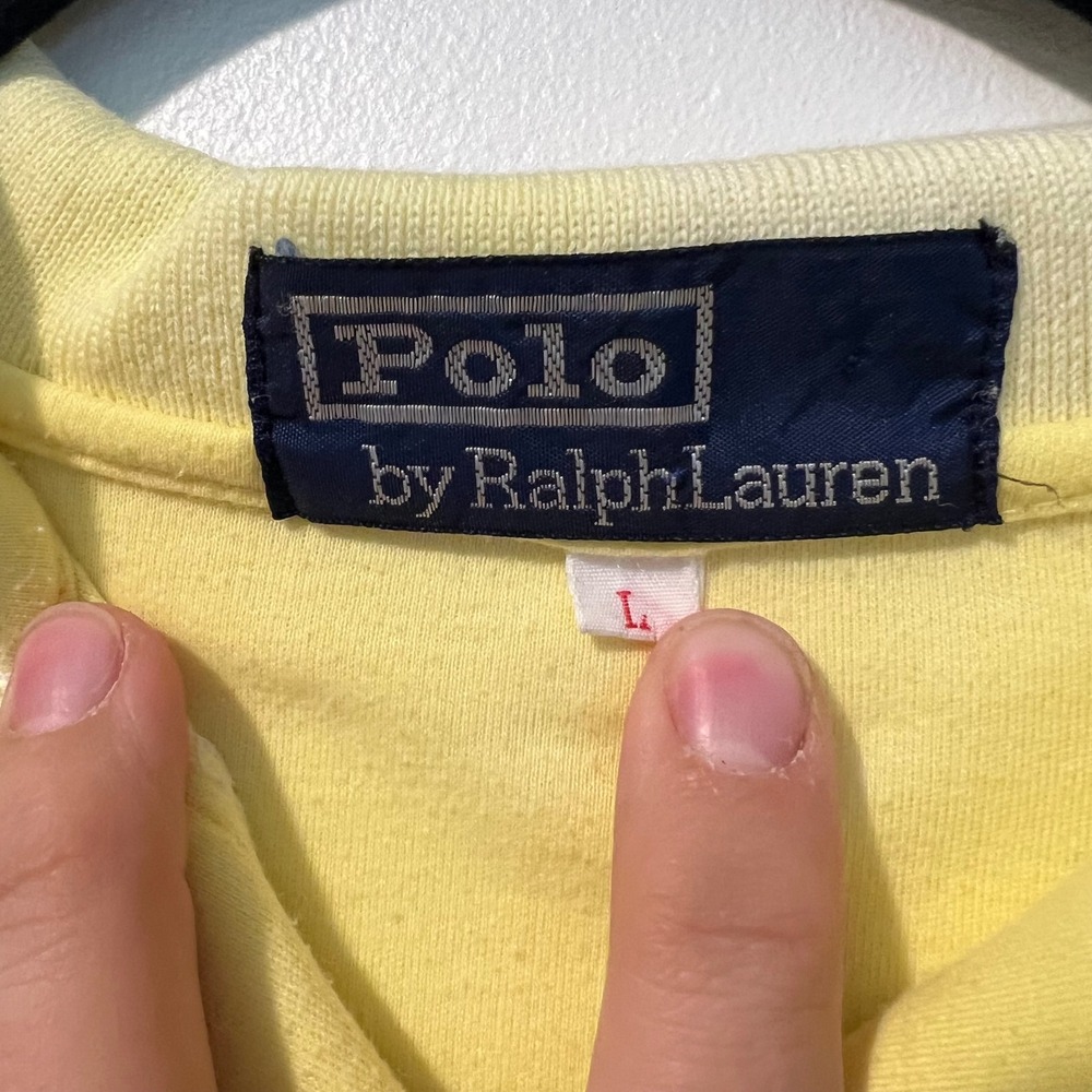Vintage Polo Ralph Lauren Yellow Polo Dress Short Sleeve Red Pony Logo Large - Picture 2 of 9